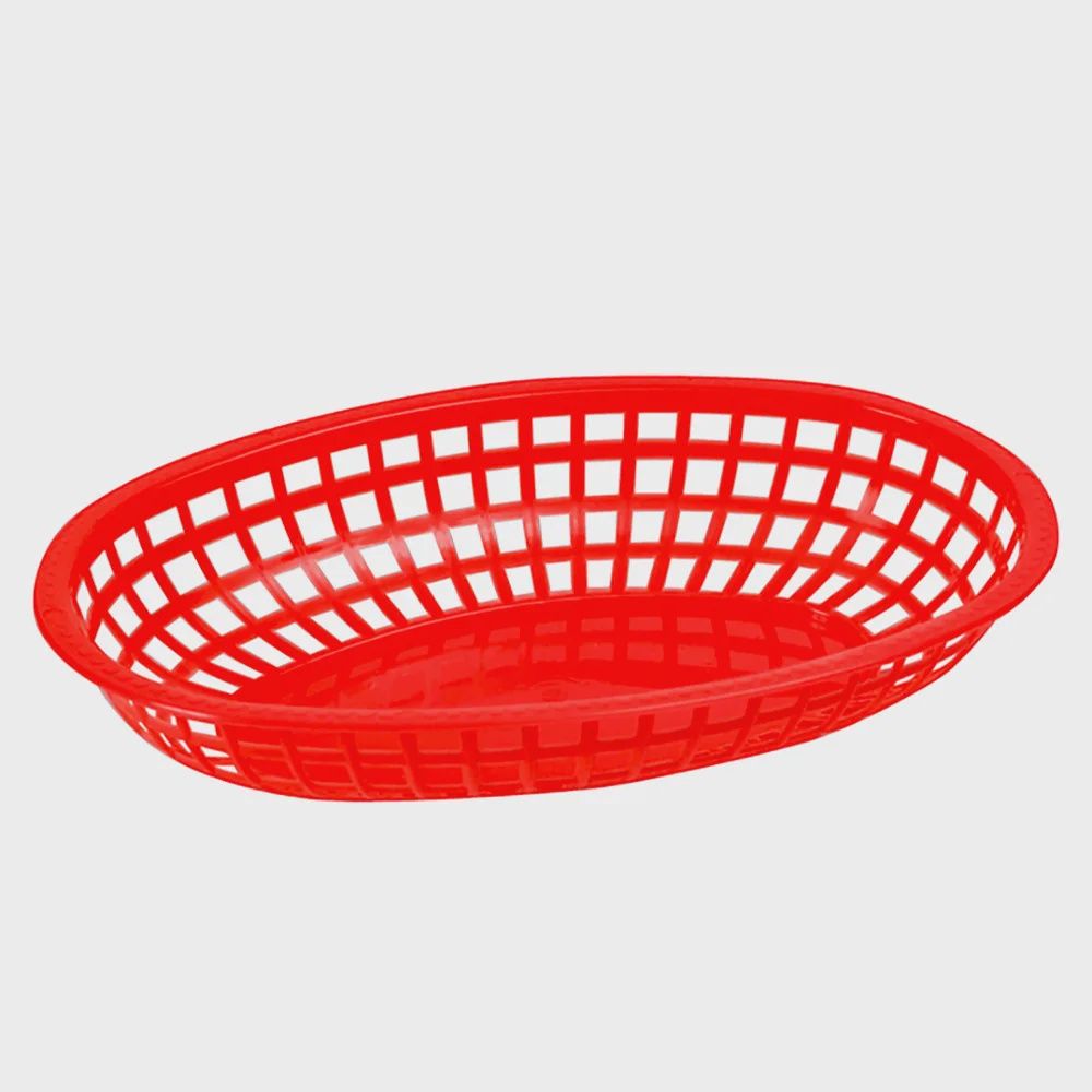 Winco Fast Food Basket, Heavy Duty Red, 10.25 x 6.75 x 2