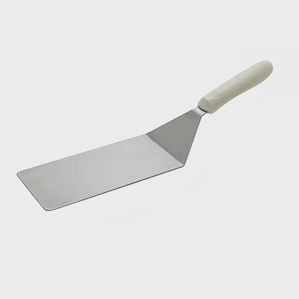 Winci 8 x 4 Turner w/ White Polypropylene Handle Stainless Steel