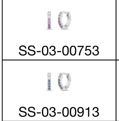 Silver Colorful Hoops Earring