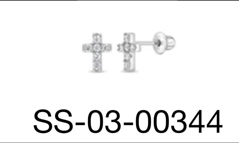 Silver Cross Earring