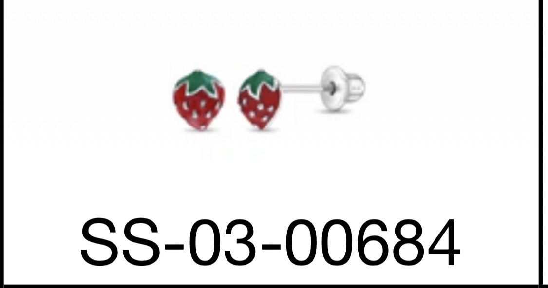 Strawberry Silver Earring