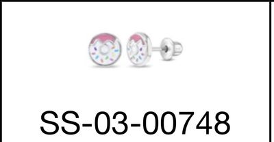 Silver Donut Earring