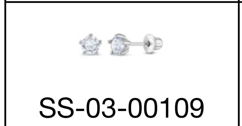 Silver One Stone Earring