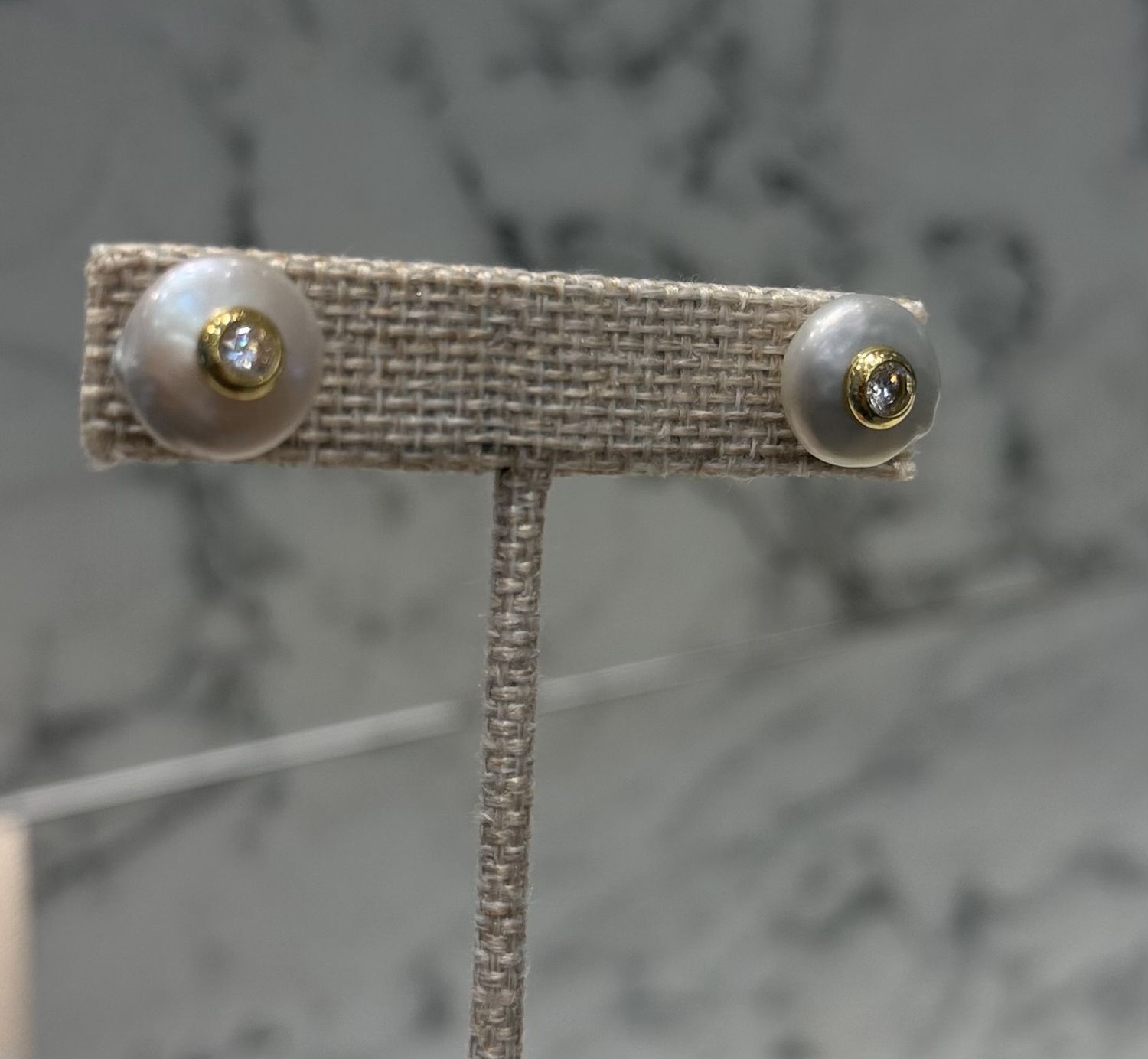 Mega Pearl &amp; Stone Silver Earrings