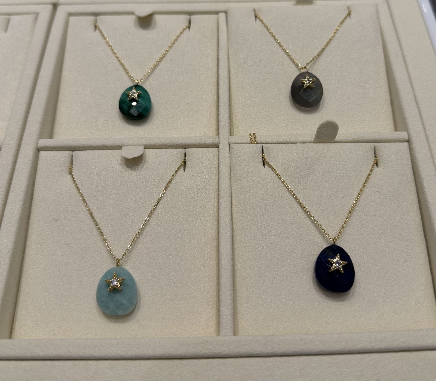 Natural Stone Necklace with Star