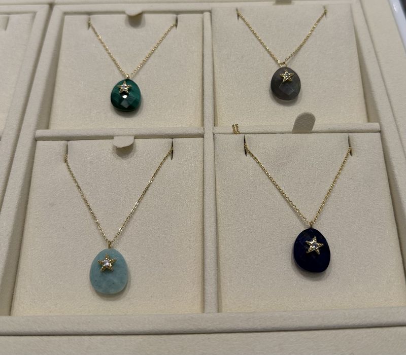 Natural Stone Necklace with Star