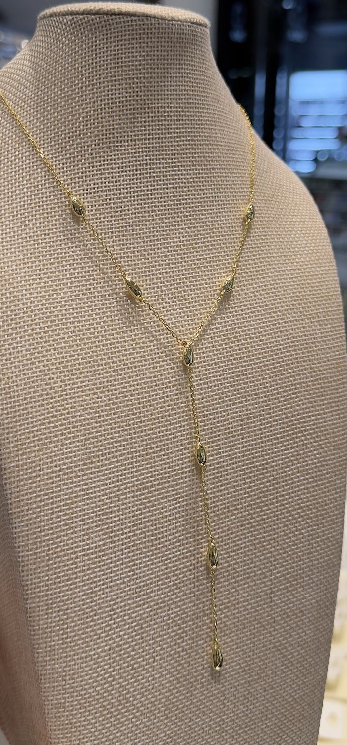 Teardrop Y Necklace Silver GP