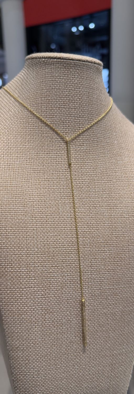 GoldP Necklace Yshape w stick