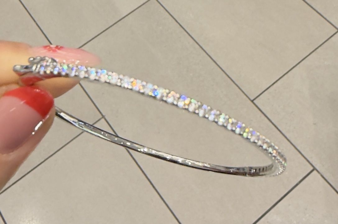 Silver Bracelets with clips and stones