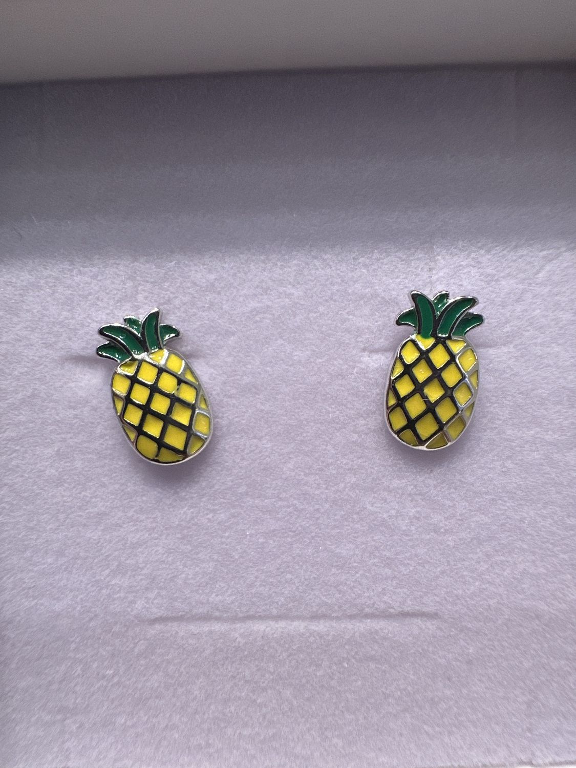 Pineapple Silver Earring
