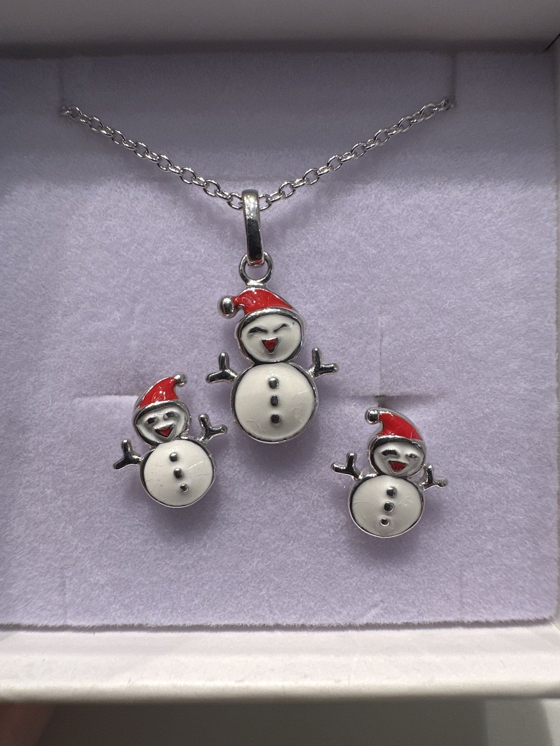Christmas Snowman Silver Set