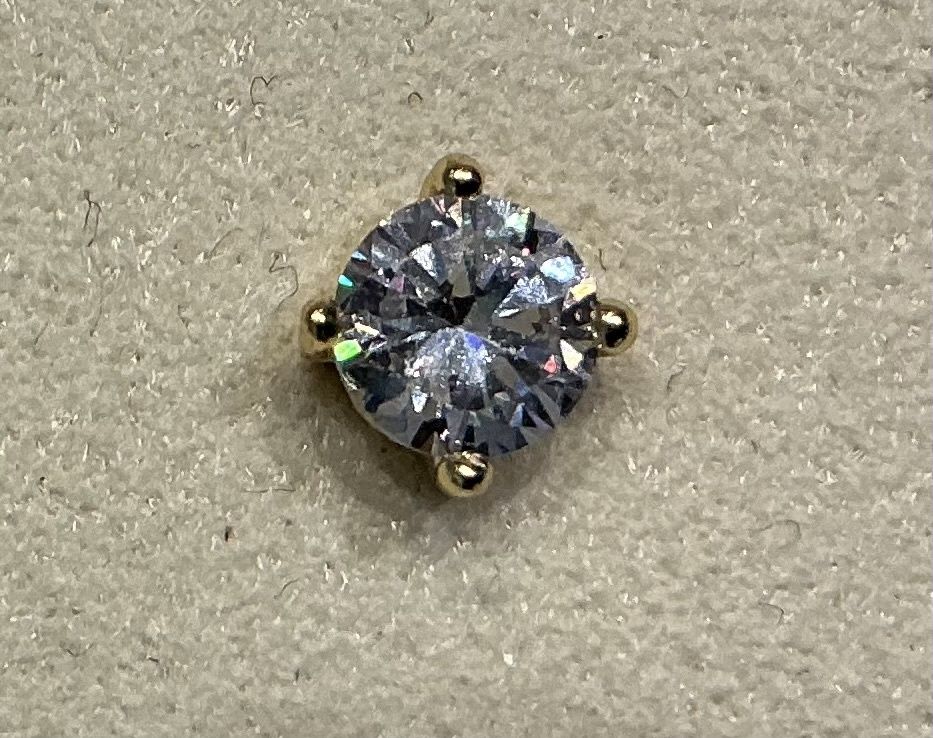 Silver OneStone Earrings, Color: Gold