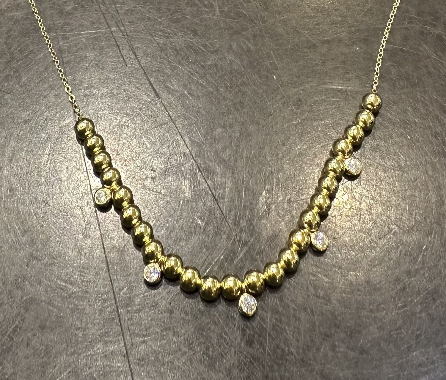 Balls &amp; Clear Stone Necklace