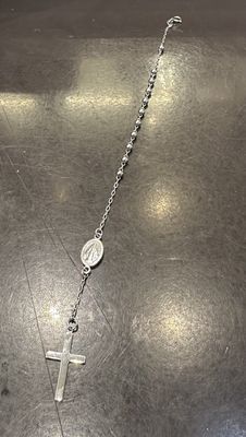Cross &amp; Jesus Silver Bracelet