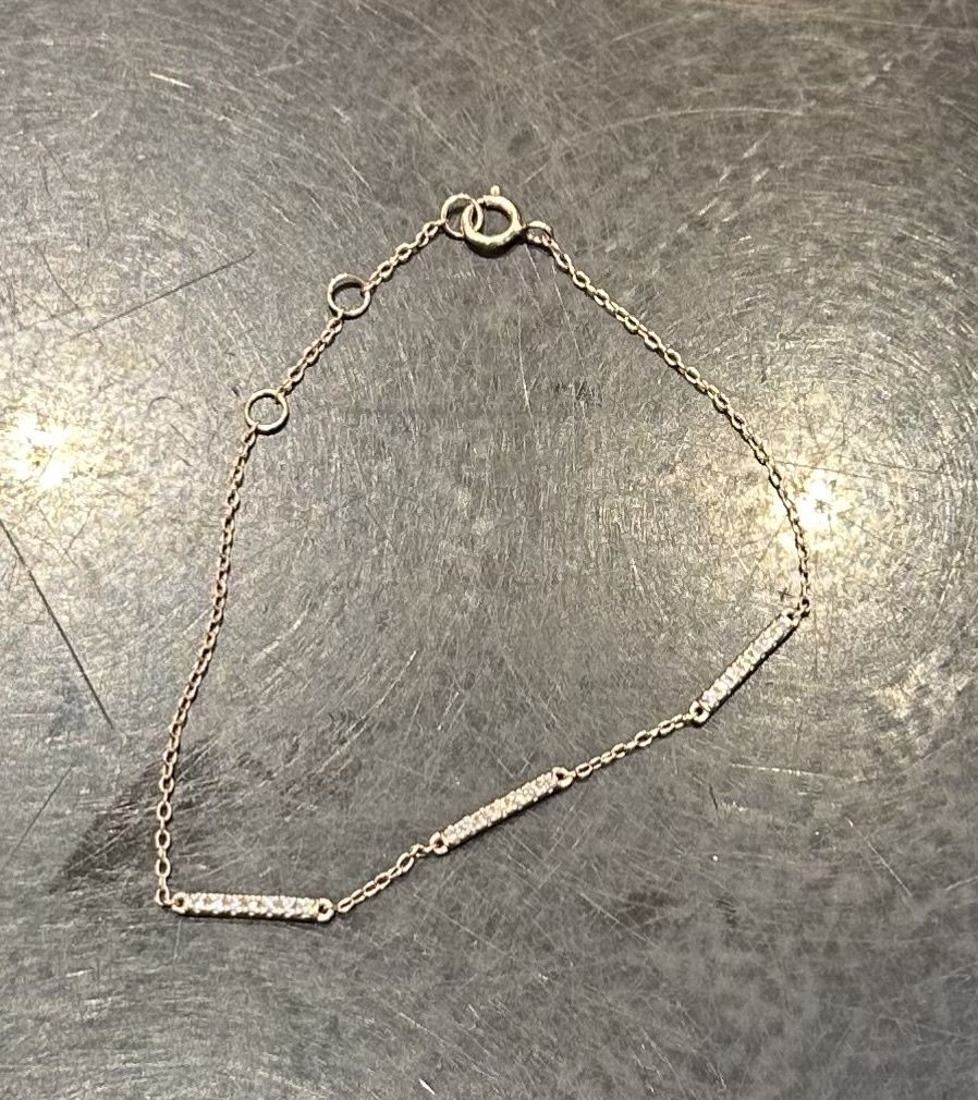 3 Strip w/Stone Rose Bracelet