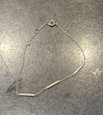 3 Strip w/Stone Rose Bracelet