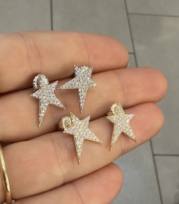 Huge Star Earring w/stones