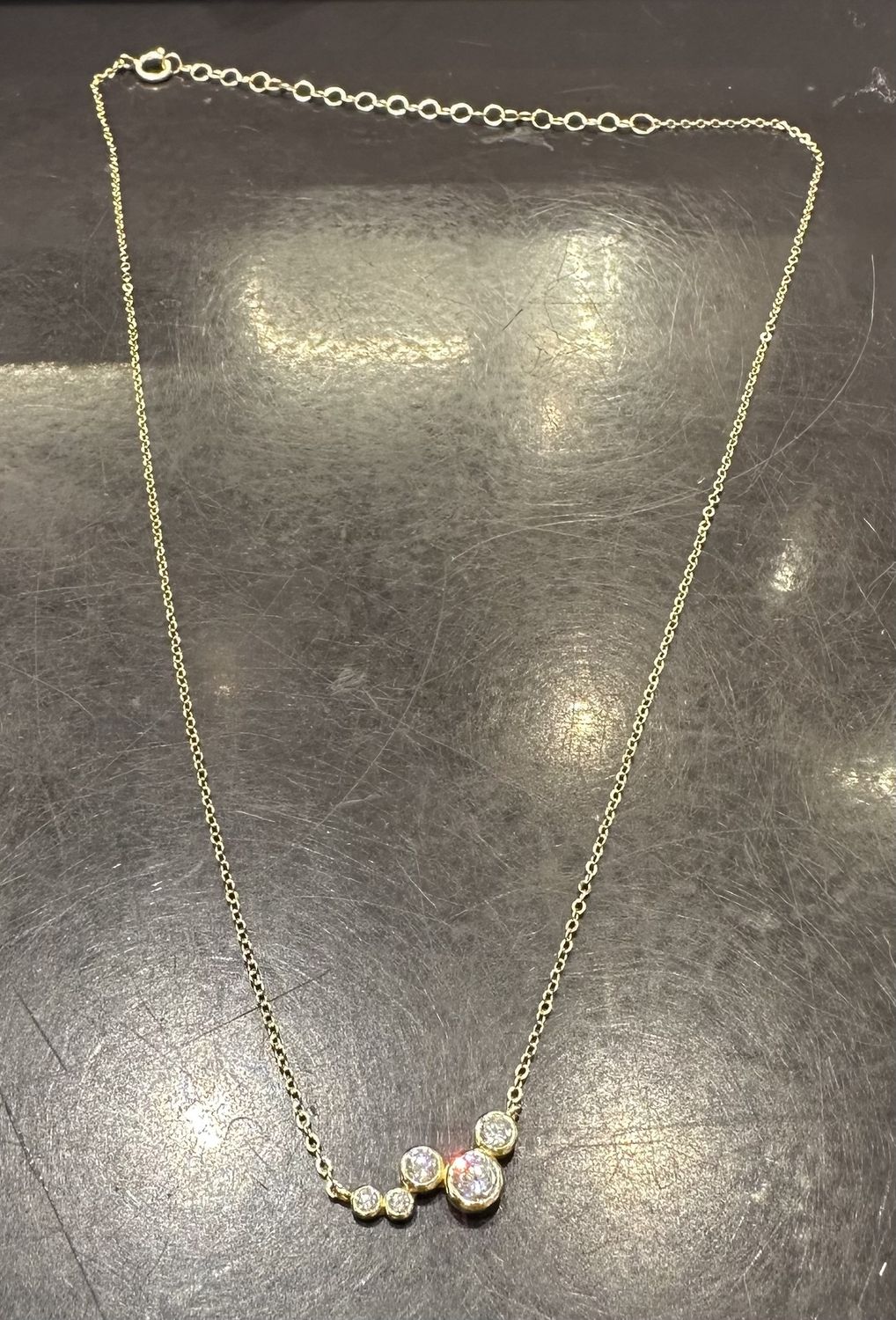 5 Stone Gold Color Silver Neclace