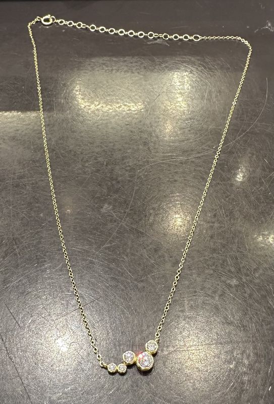 5 Stone Gold Color Silver Neclace