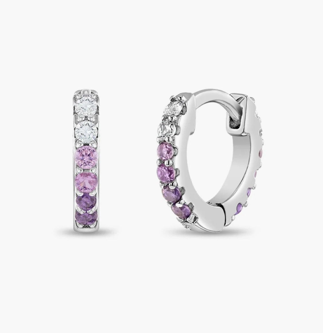 Silver Colorful Hoops Earring