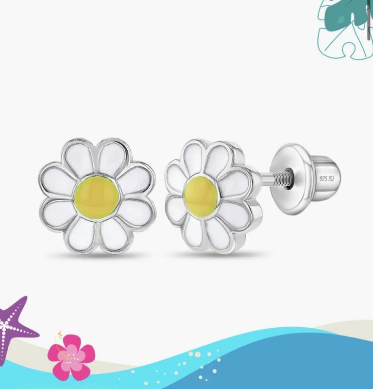 Silver Daisy Earrings