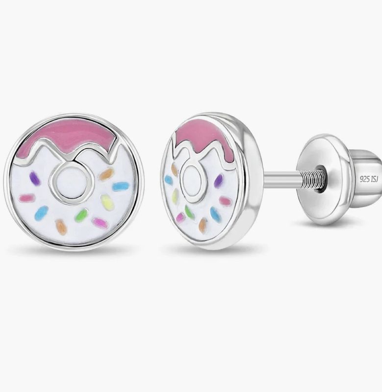 Silver Donut Earring