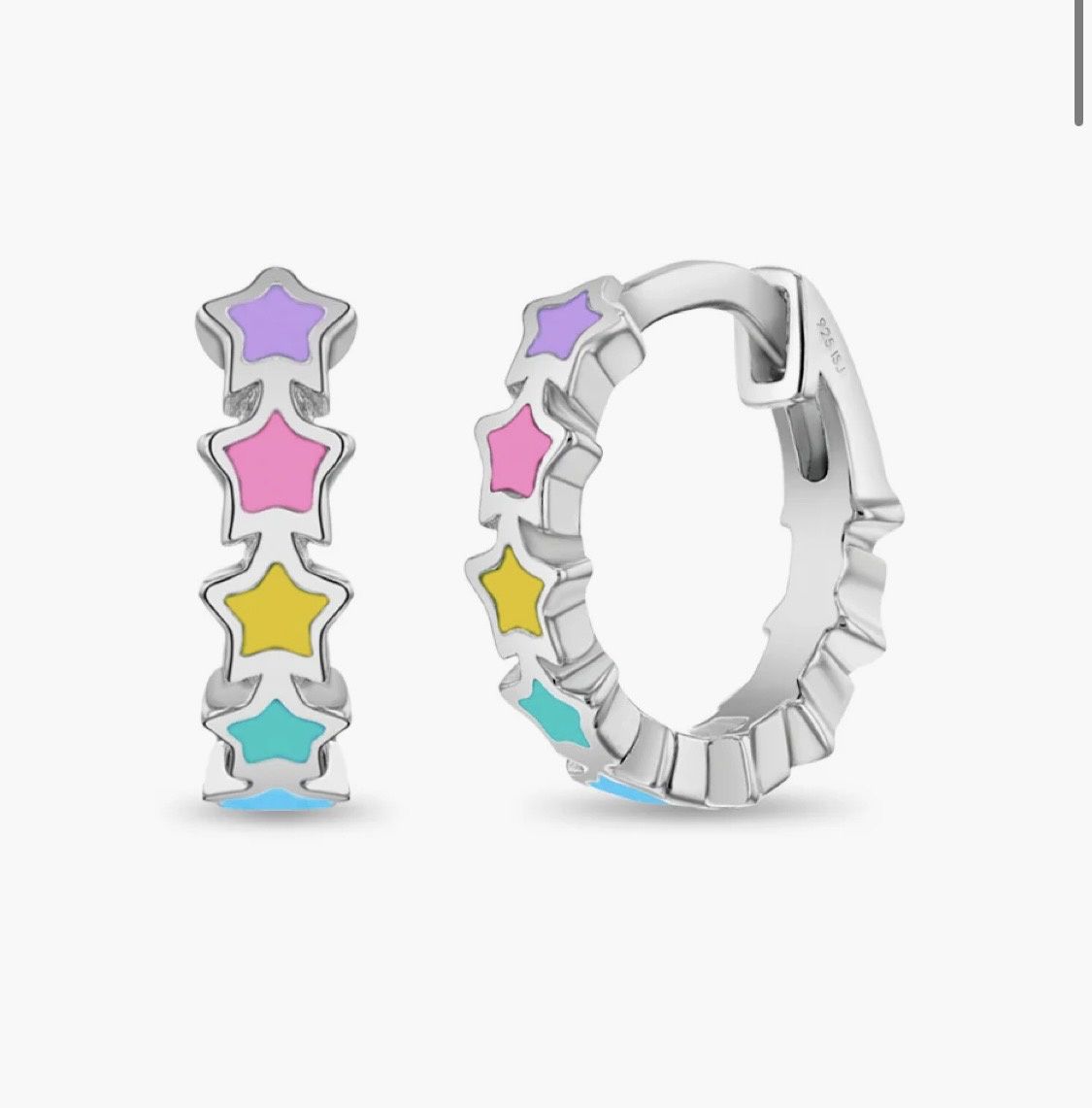 Silver Star Hoop Earring