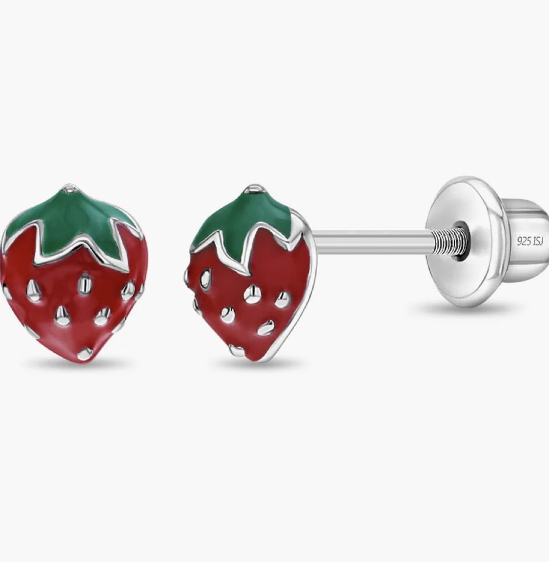 Strawberry Silver Earring