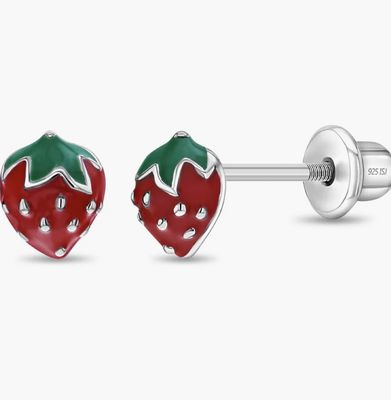 Strawberry Silver Earring