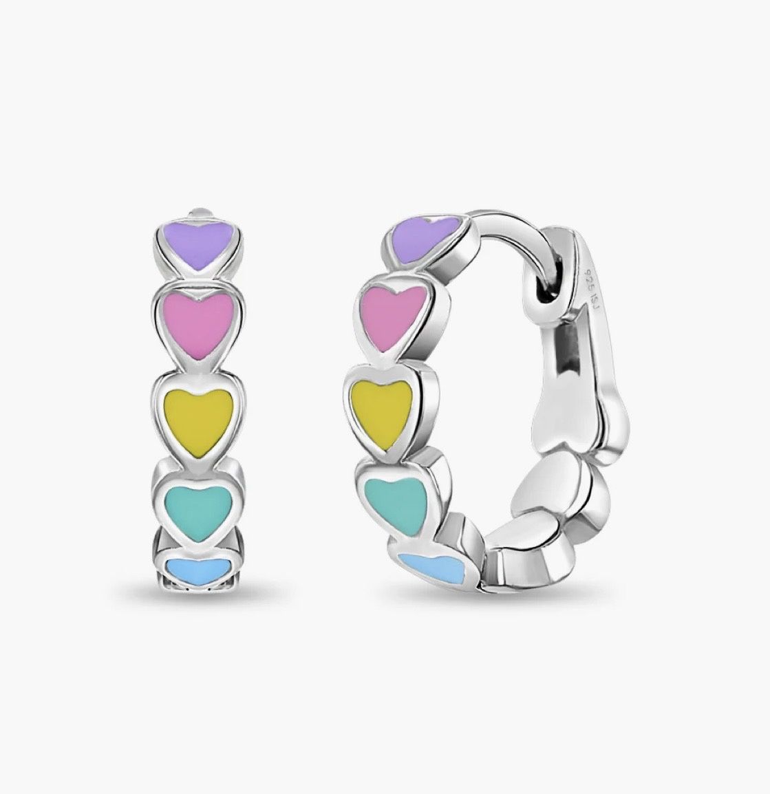 Silver Heart Hoop Earring