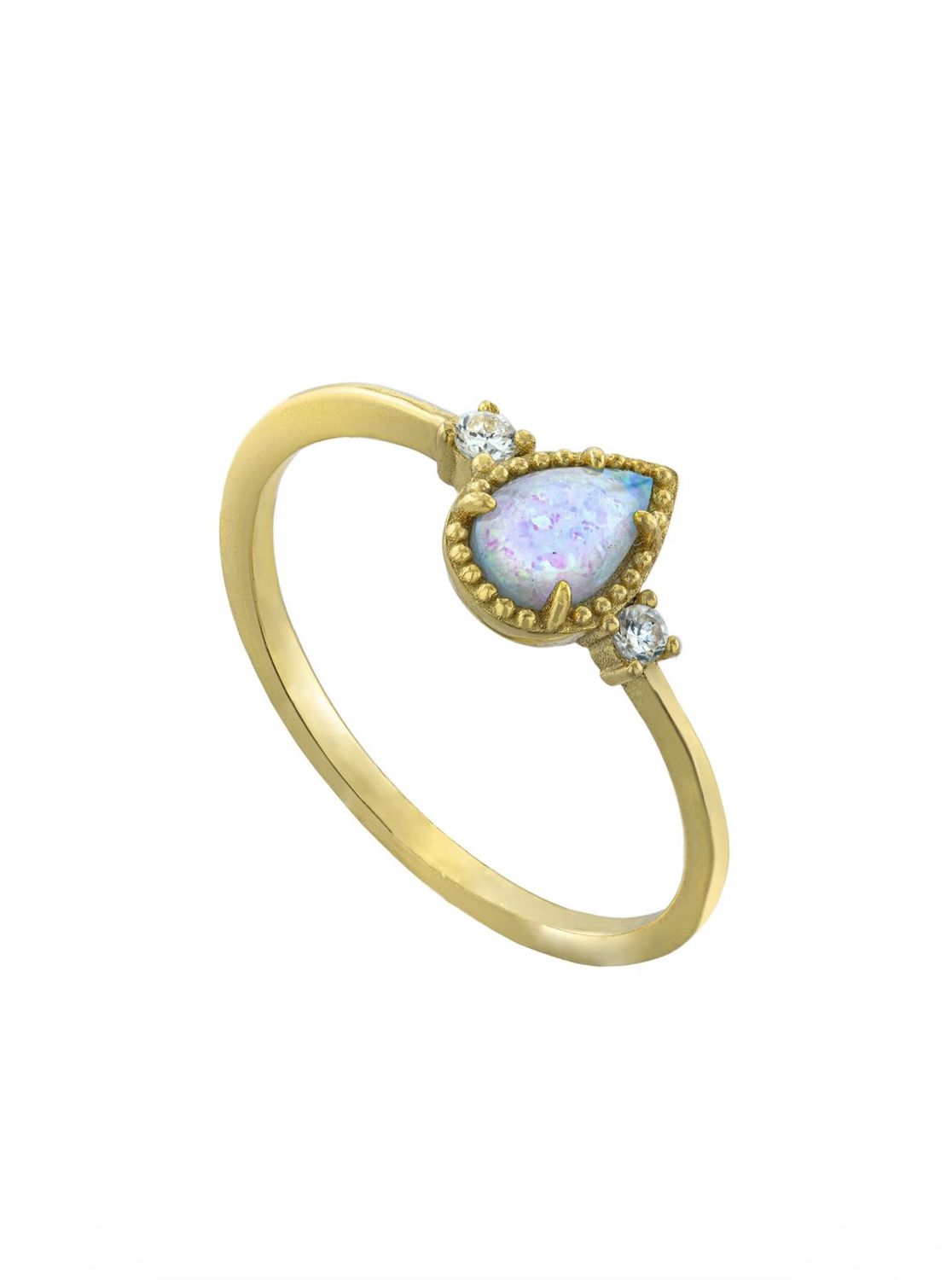 Silver Ring Opal Blue Stone