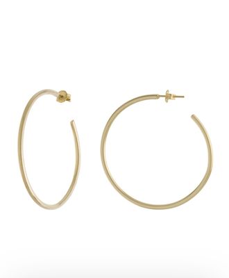 Big Hoop Thin Silver Earring