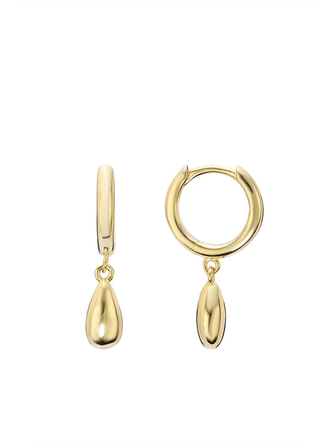 Teardrop Hoop Earring Gold Plated Silver