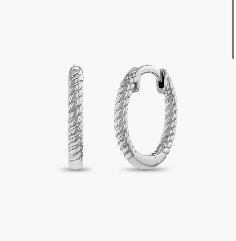 Twisted Roop Hoop Silver Earring
