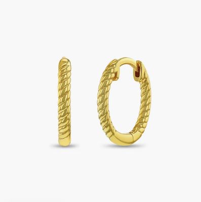 Twisted Rope Hoop Gold Earring