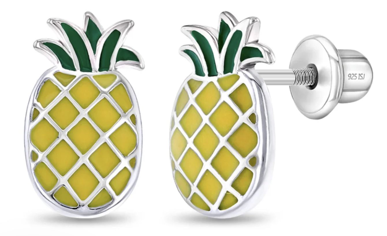 Pineapple Silver Earring