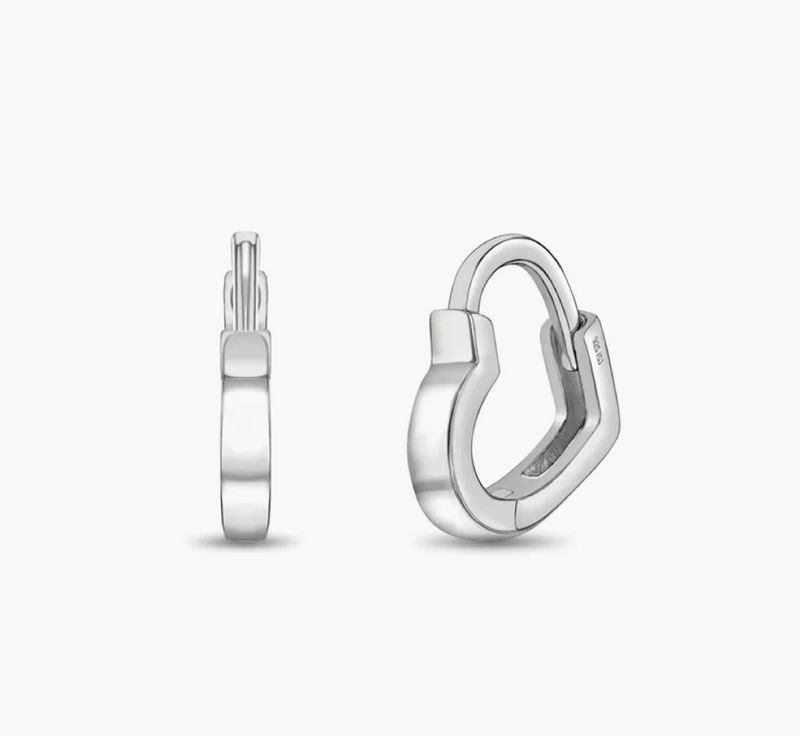 Heart Shape Hoop Silver Earring