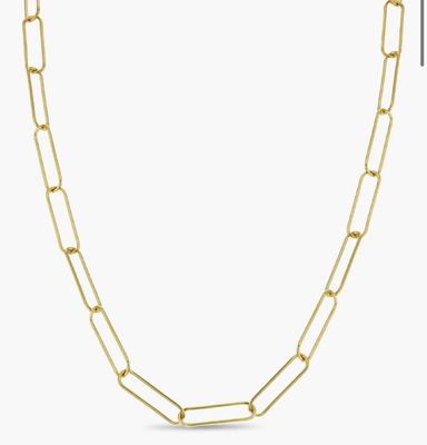 Paperclip gold necklace