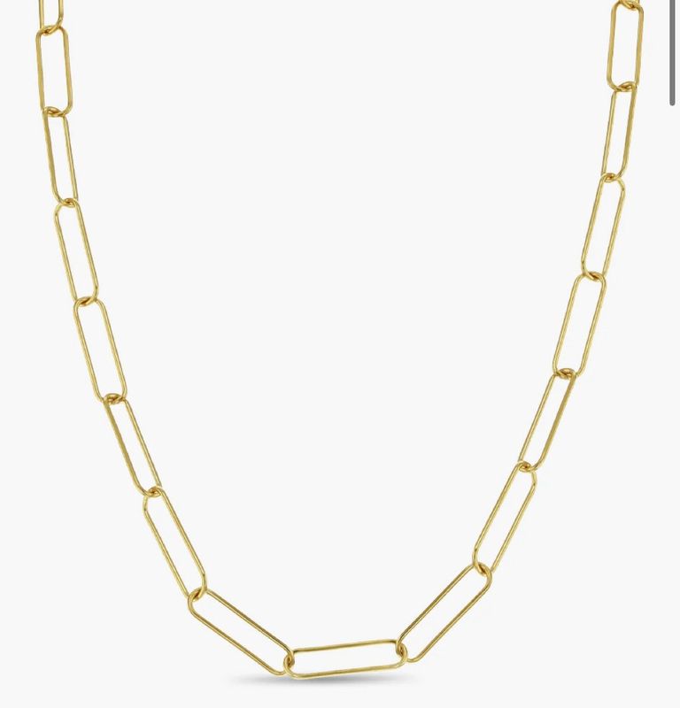 Paperclip gold necklace