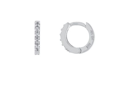 Small Hoop w/Stone Earring