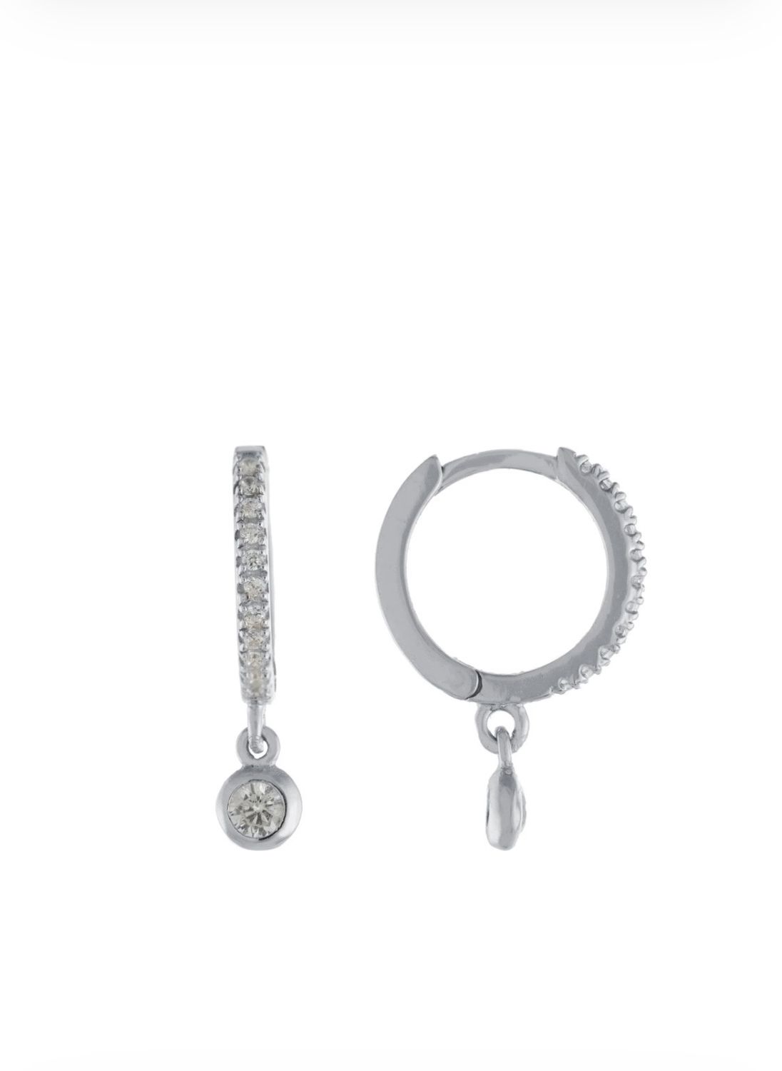 Dangling Stone Hoop w/Stone Earring