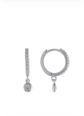 Dangling Stone Hoop w/Stone Earring