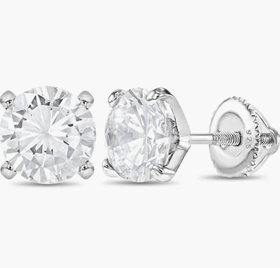 Screw One Stone Earrings