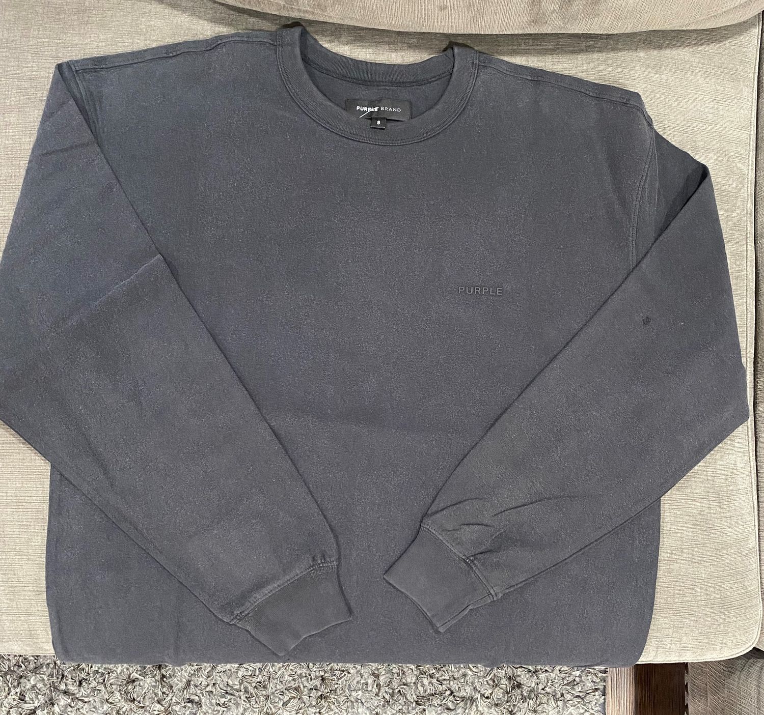 TEXTURED LS TEE, Colour: WASH BLACK, Size: XS