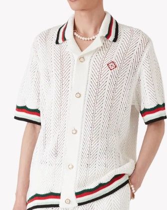 Cotton Montagne Ondulee Crochet Shirt