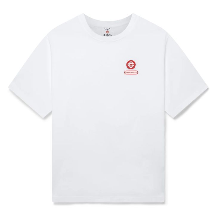 LOGO PATCH OVERSIZED T SHIRT, Colour: WHITE JERSEY, Size: SMALL