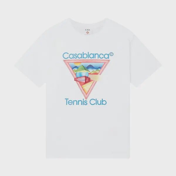 TENNIS CLUB ICON PRINTED T SHIRT, Colour: WHITE JERSEY, Size: SMALL