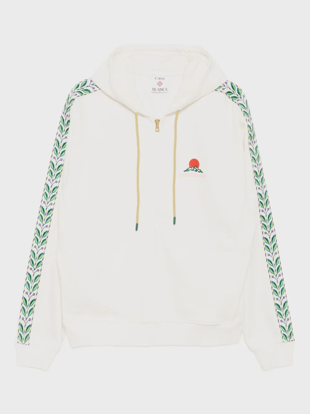 TECHNICAL POCKET & LAUREL TAPE ZIP HOODIE, Colour: OFF WHITE LOOPBACK, Size: SMALL