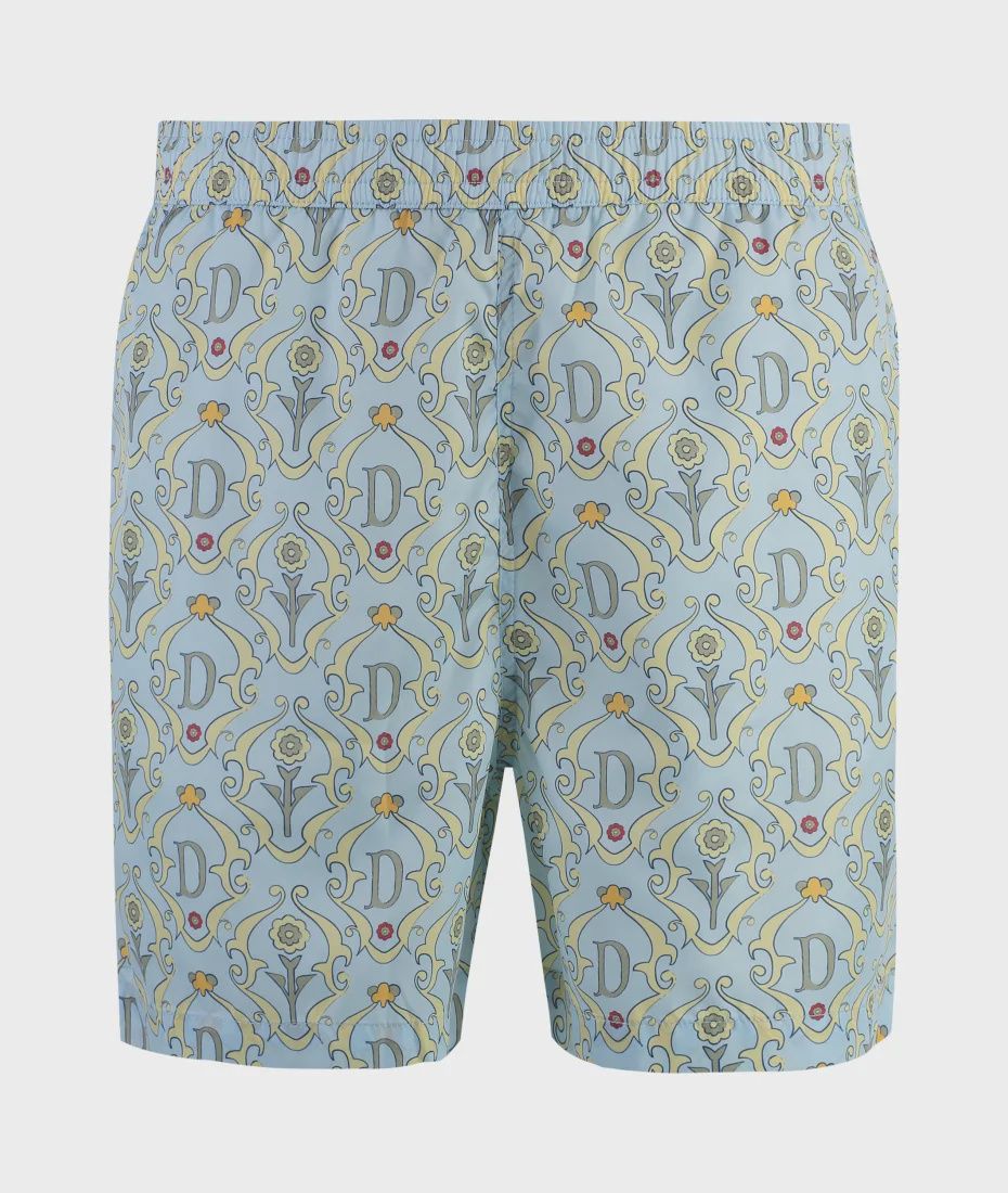 LE SHORT PLAGE ORNEMENTS, Colour: LIGHT BLUE, Size: XS