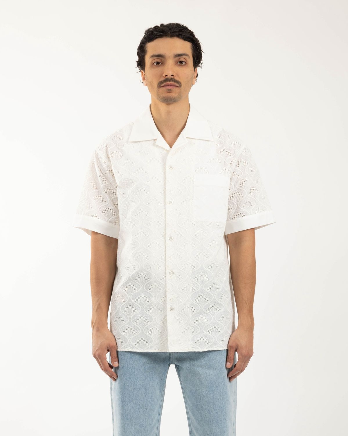 La Chemise Brodée Tapisserie, Colour: White, Size: Small